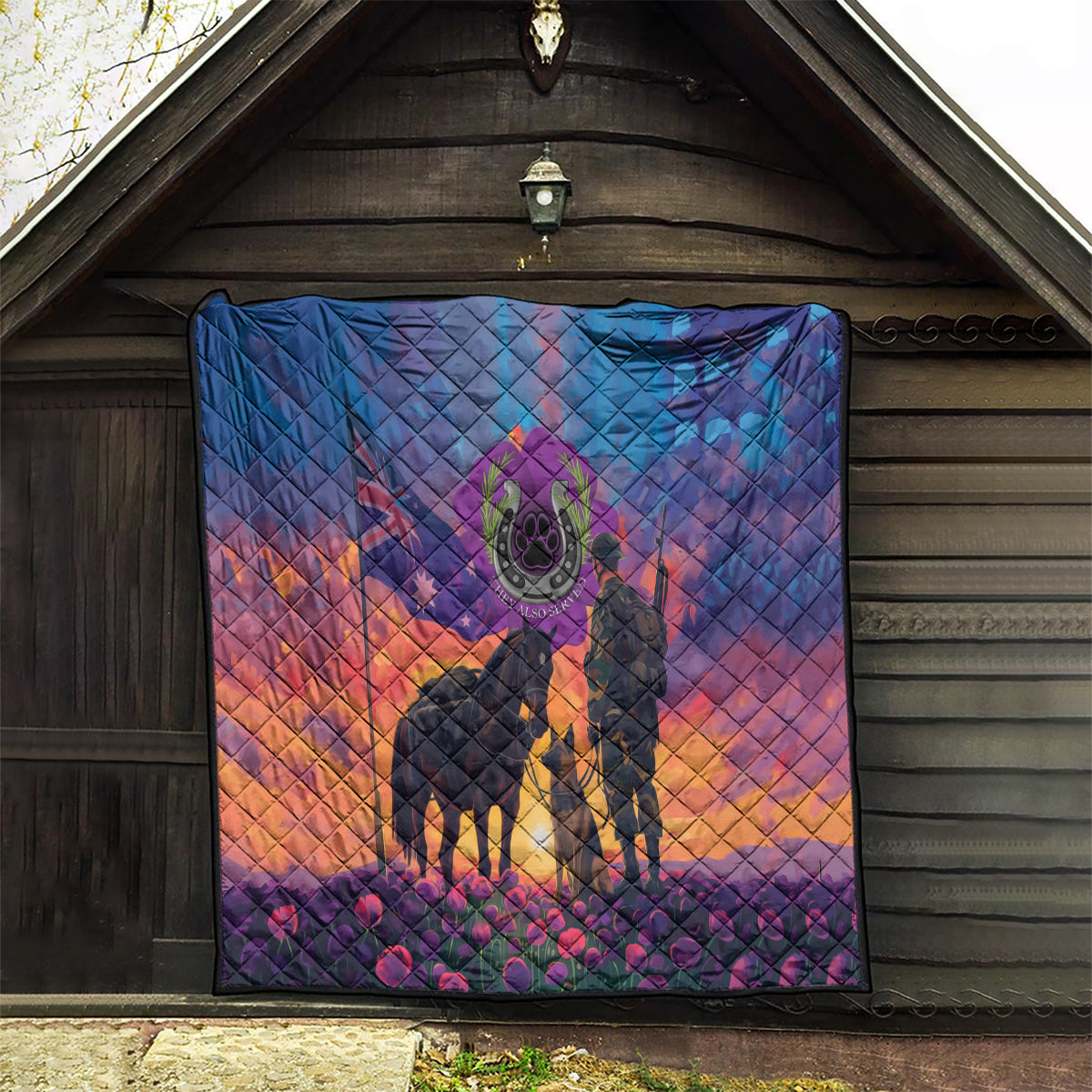 Australia Animals ANZAC Quilt Dog And Horse Heroes Also Served