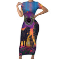 Australia Animals ANZAC Short Sleeve Bodycon Dress Dog And Horse Heroes Also Served