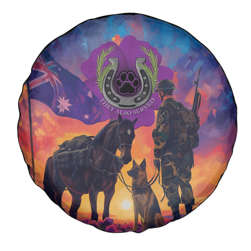 Australia Animals ANZAC Spare Tire Cover Dog And Horse Heroes Also Served