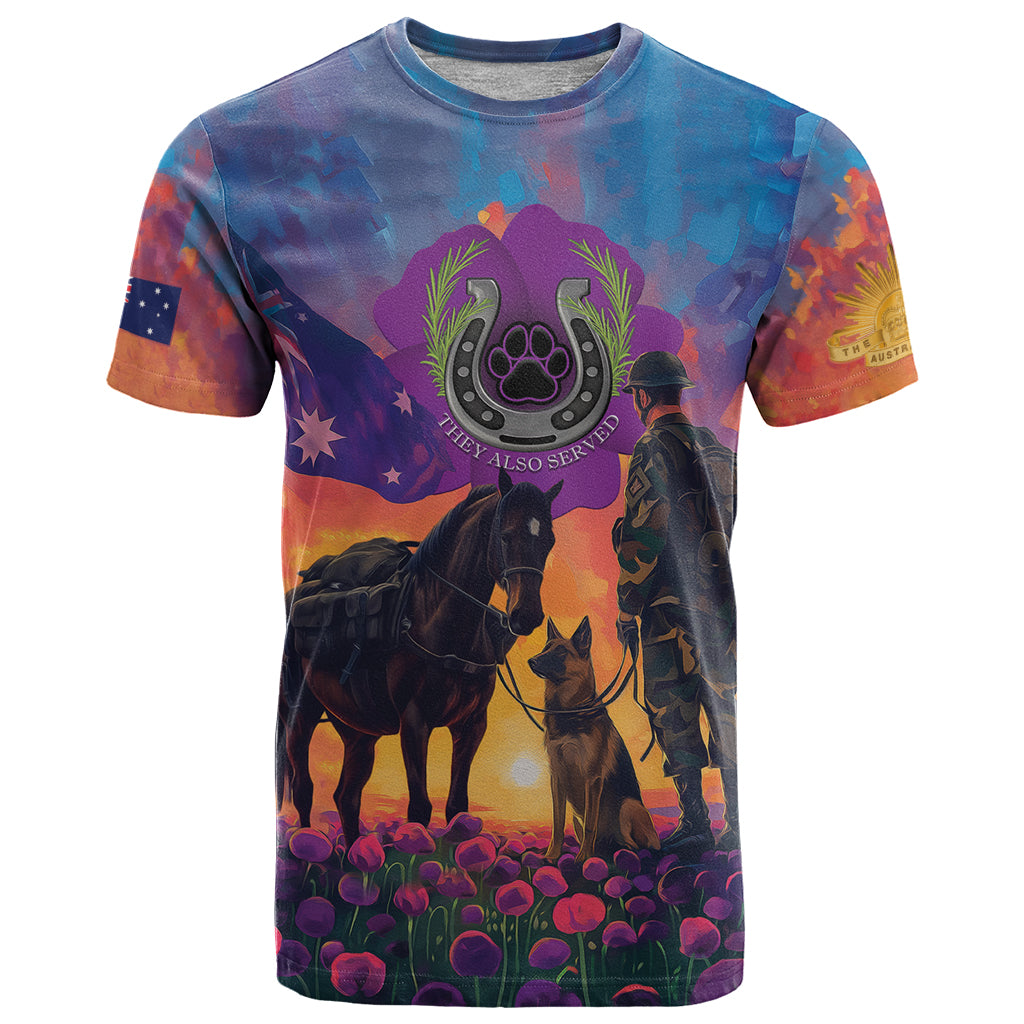 Australia Animals ANZAC T Shirt Dog And Horse Heroes Also Served