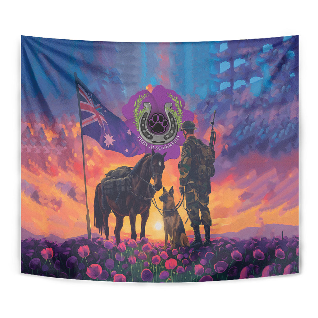 Australia Animals ANZAC Tapestry Dog And Horse Heroes Also Served