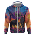 Australia Animals ANZAC Zip Hoodie Dog And Horse Heroes Also Served
