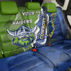 Personalised Cowboys And Raiders Rugby Back Car Seat Cover Sporty Version