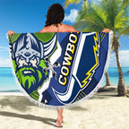 Personalised Cowboys And Raiders Rugby Beach Blanket Sporty Version