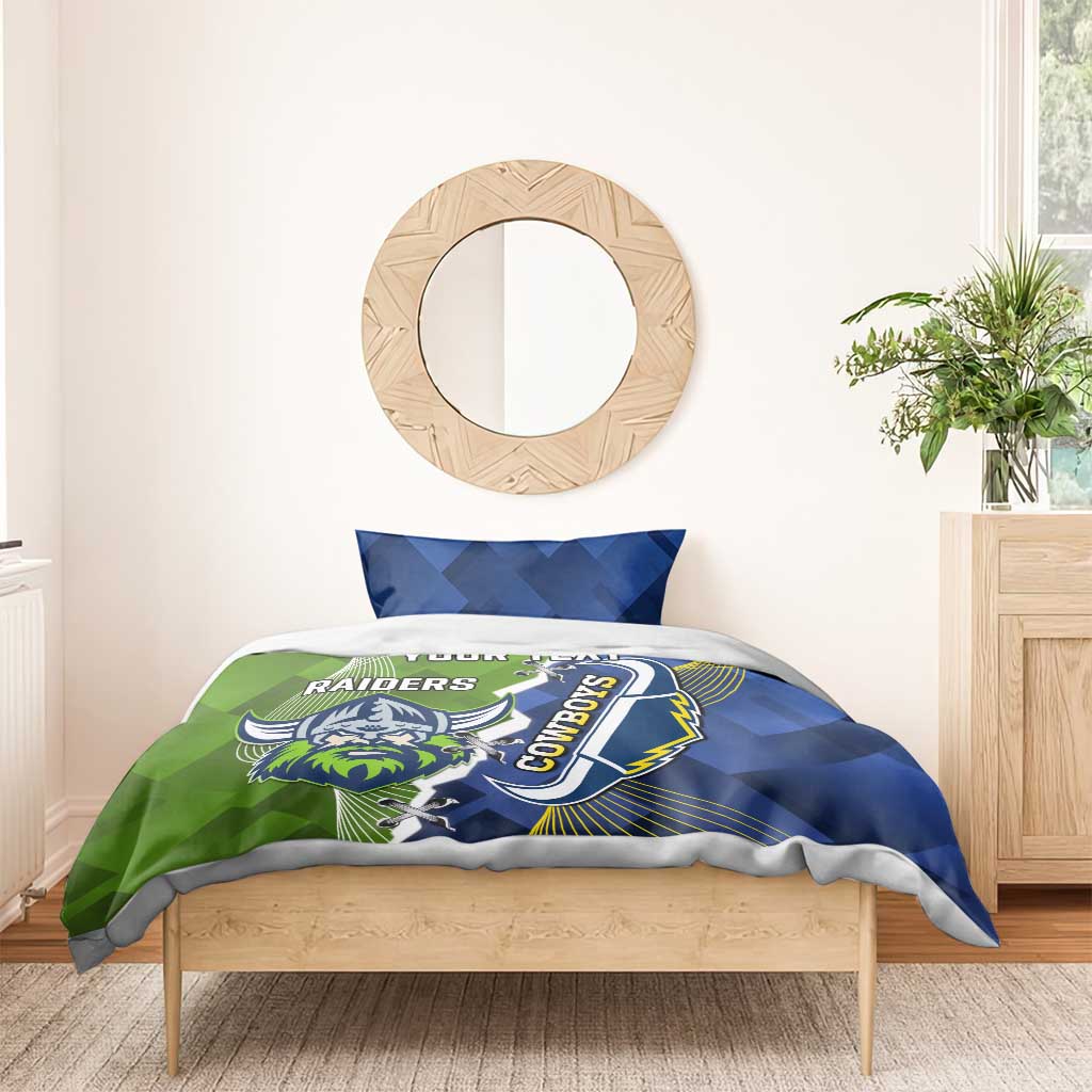 Personalised Cowboys And Raiders Rugby Bedding Set Sporty Version