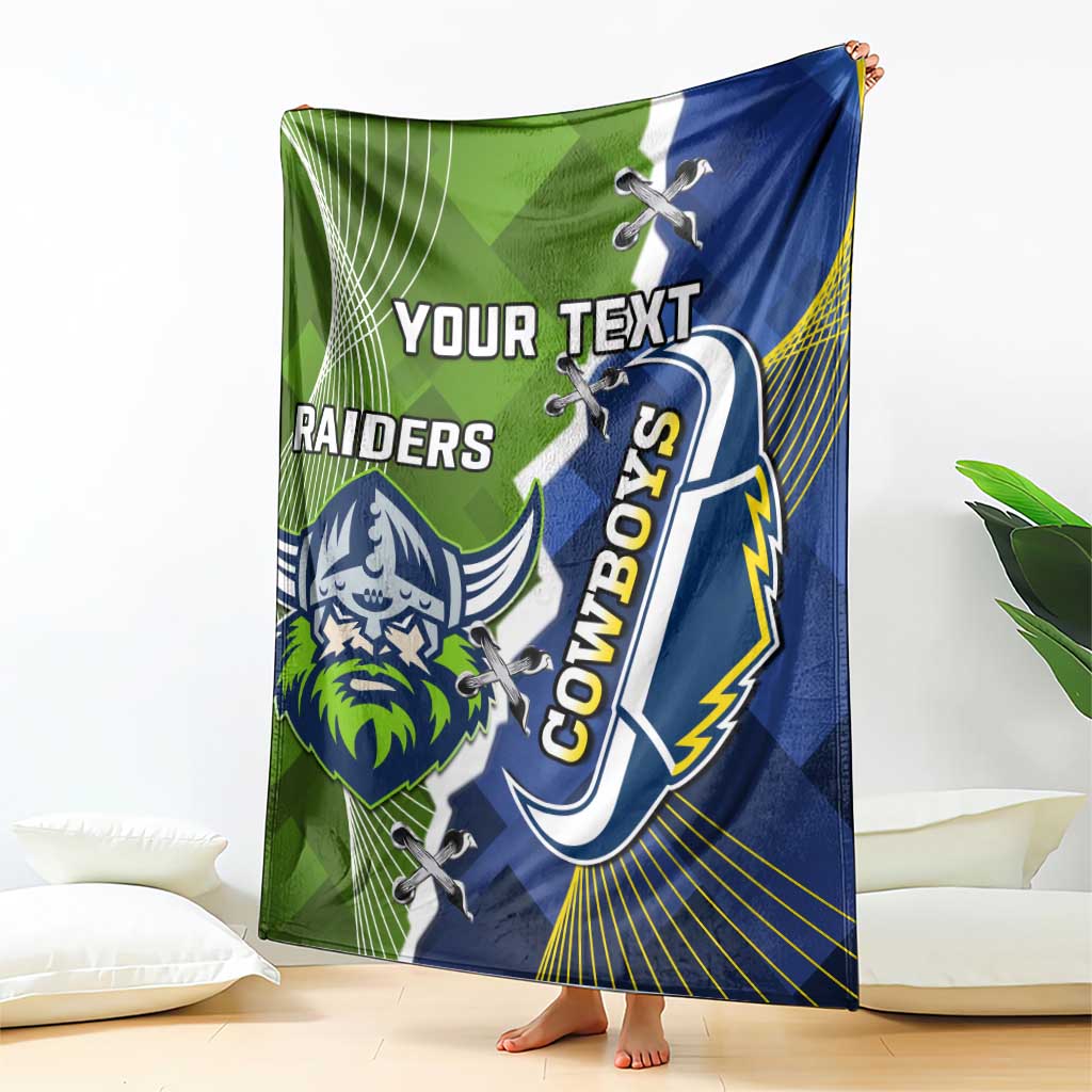 Personalised Cowboys And Raiders Rugby Blanket Sporty Version