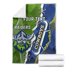 Personalised Cowboys And Raiders Rugby Blanket Sporty Version