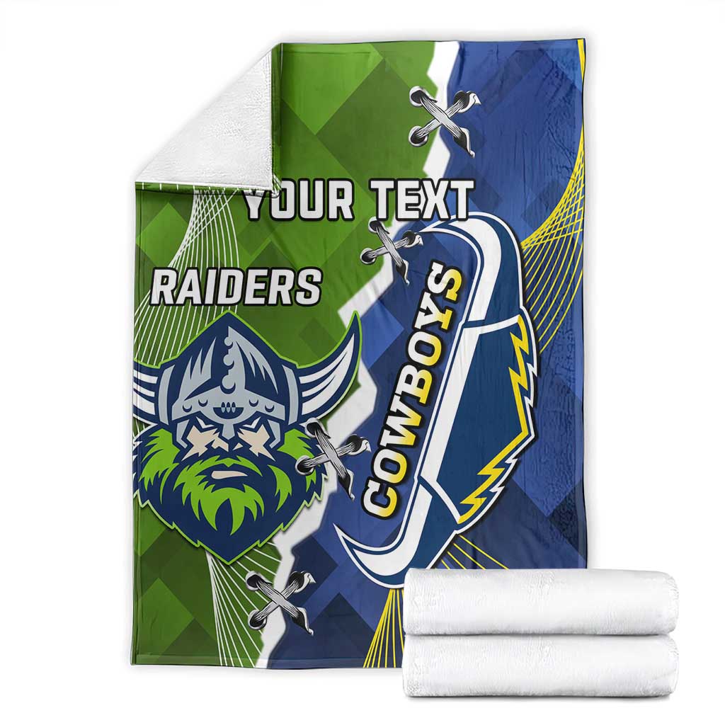 Personalised Cowboys And Raiders Rugby Blanket Sporty Version