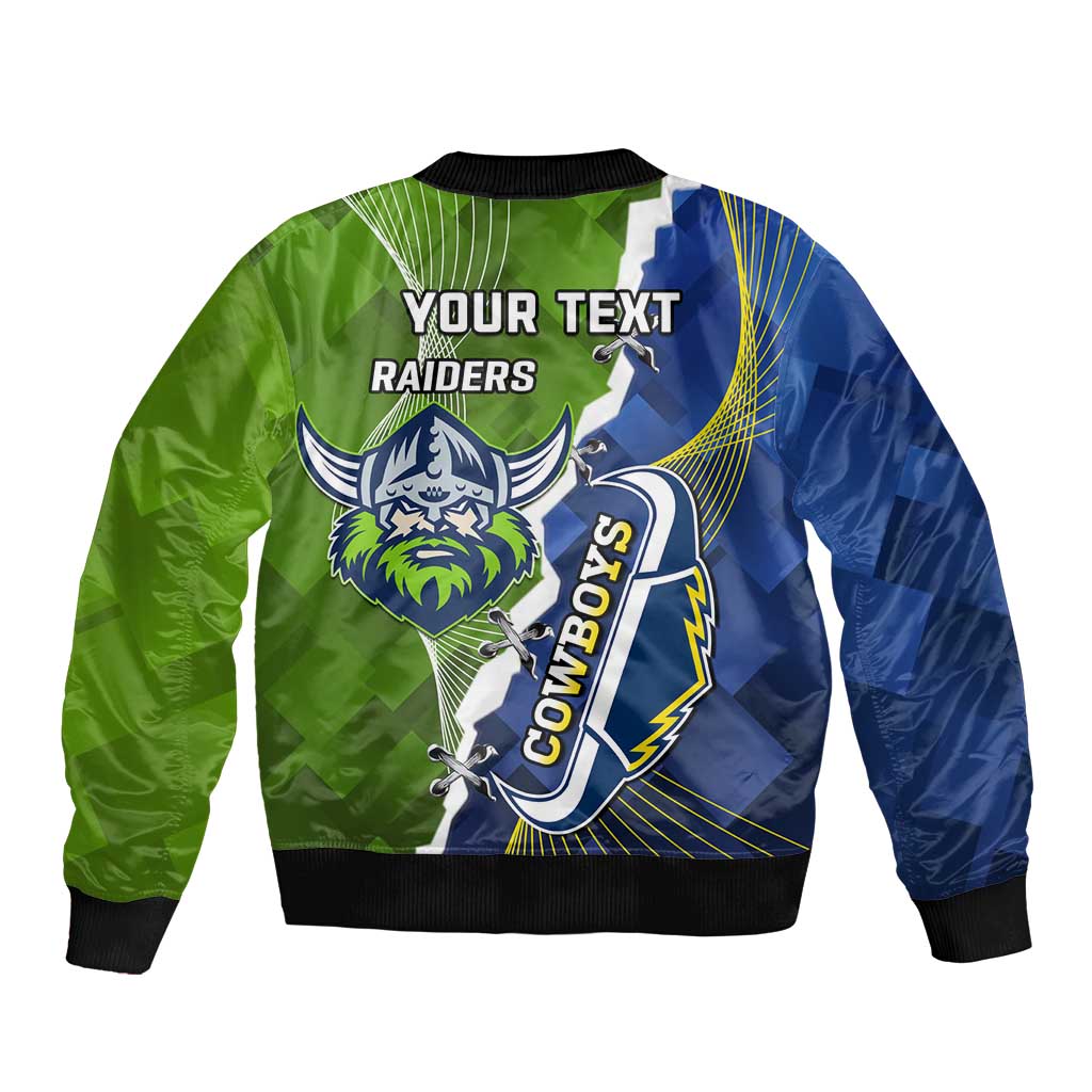 Personalised Cowboys And Raiders Rugby Bomber Jacket Sporty Version