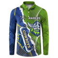 Personalised Cowboys And Raiders Rugby Button Sweatshirt Sporty Version