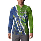 Personalised Cowboys And Raiders Rugby Button Sweatshirt Sporty Version
