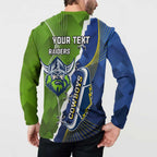 Personalised Cowboys And Raiders Rugby Button Sweatshirt Sporty Version