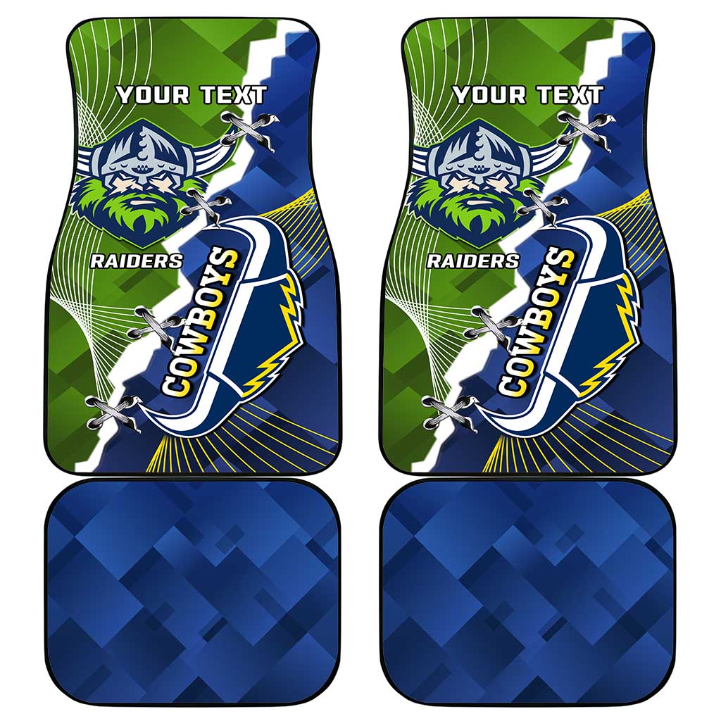 Personalised Cowboys And Raiders Rugby Car Mats Sporty Version