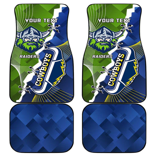 Personalised Cowboys And Raiders Rugby Car Mats Sporty Version