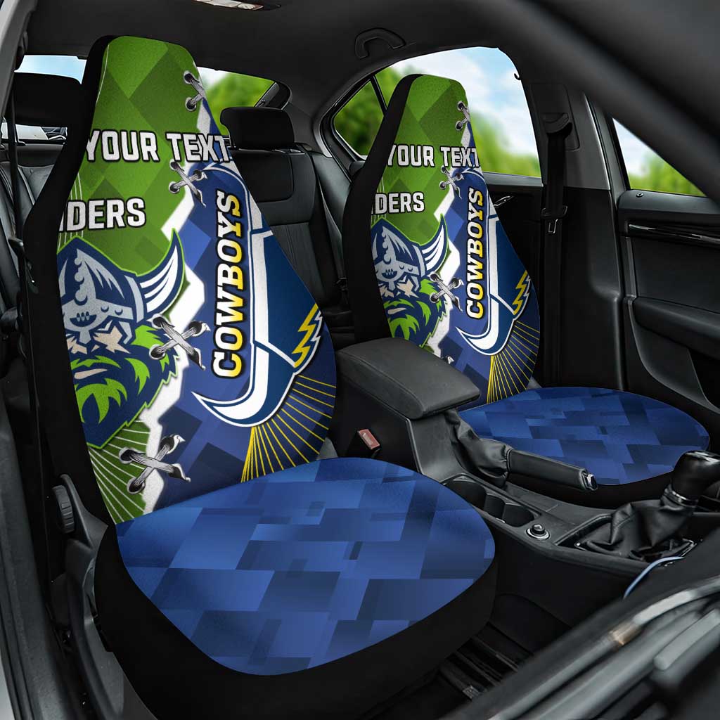 Personalised Cowboys And Raiders Rugby Car Seat Cover Sporty Version