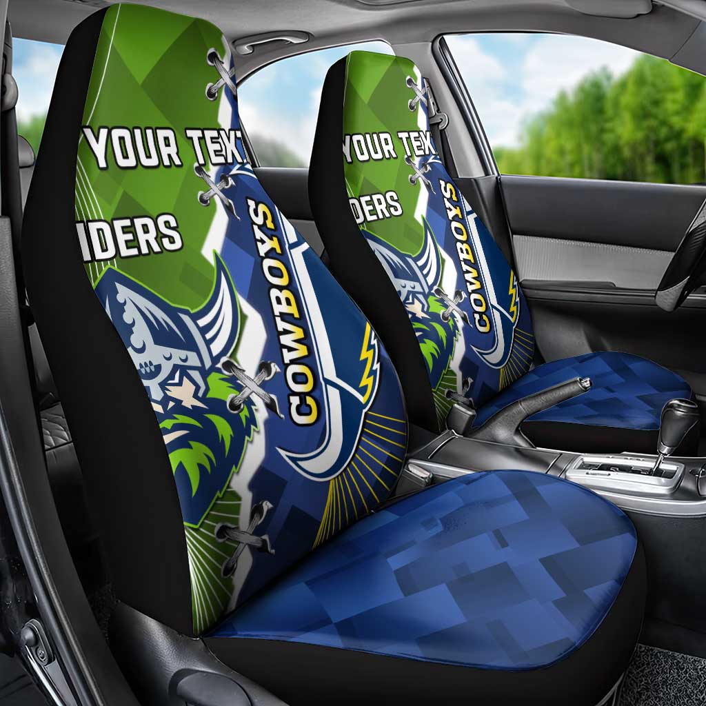 Personalised Cowboys And Raiders Rugby Car Seat Cover Sporty Version