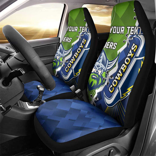 Personalised Cowboys And Raiders Rugby Car Seat Cover Sporty Version
