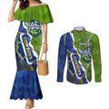 Personalised Cowboys And Raiders Rugby Couples Matching Mermaid Dress and Long Sleeve Button Shirt Sporty Version