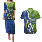 Personalised Cowboys And Raiders Rugby Couples Matching Puletasi and Hawaiian Shirt Sporty Version