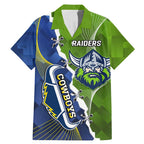 Personalised Cowboys And Raiders Rugby Family Matching Mermaid Dress and Hawaiian Shirt Sporty Version