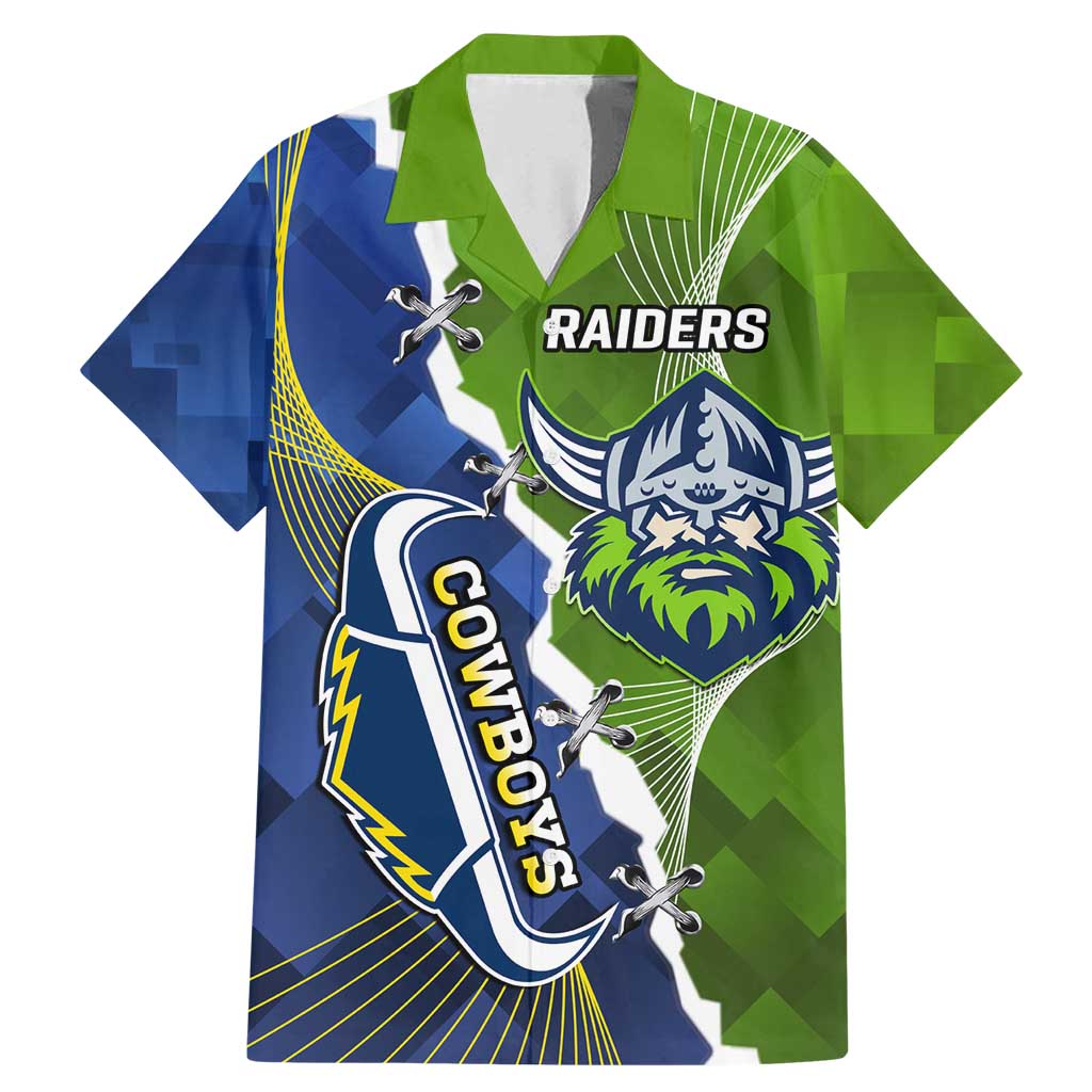 Personalised Cowboys And Raiders Rugby Family Matching Mermaid Dress and Hawaiian Shirt Sporty Version