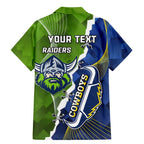 Personalised Cowboys And Raiders Rugby Family Matching Mermaid Dress and Hawaiian Shirt Sporty Version