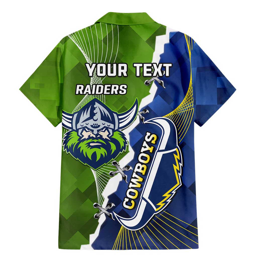 Personalised Cowboys And Raiders Rugby Family Matching Mermaid Dress and Hawaiian Shirt Sporty Version