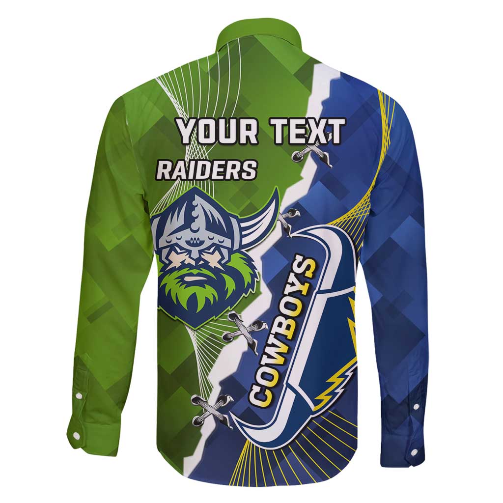 Personalised Cowboys And Raiders Rugby Family Matching Mermaid Dress and Hawaiian Shirt Sporty Version