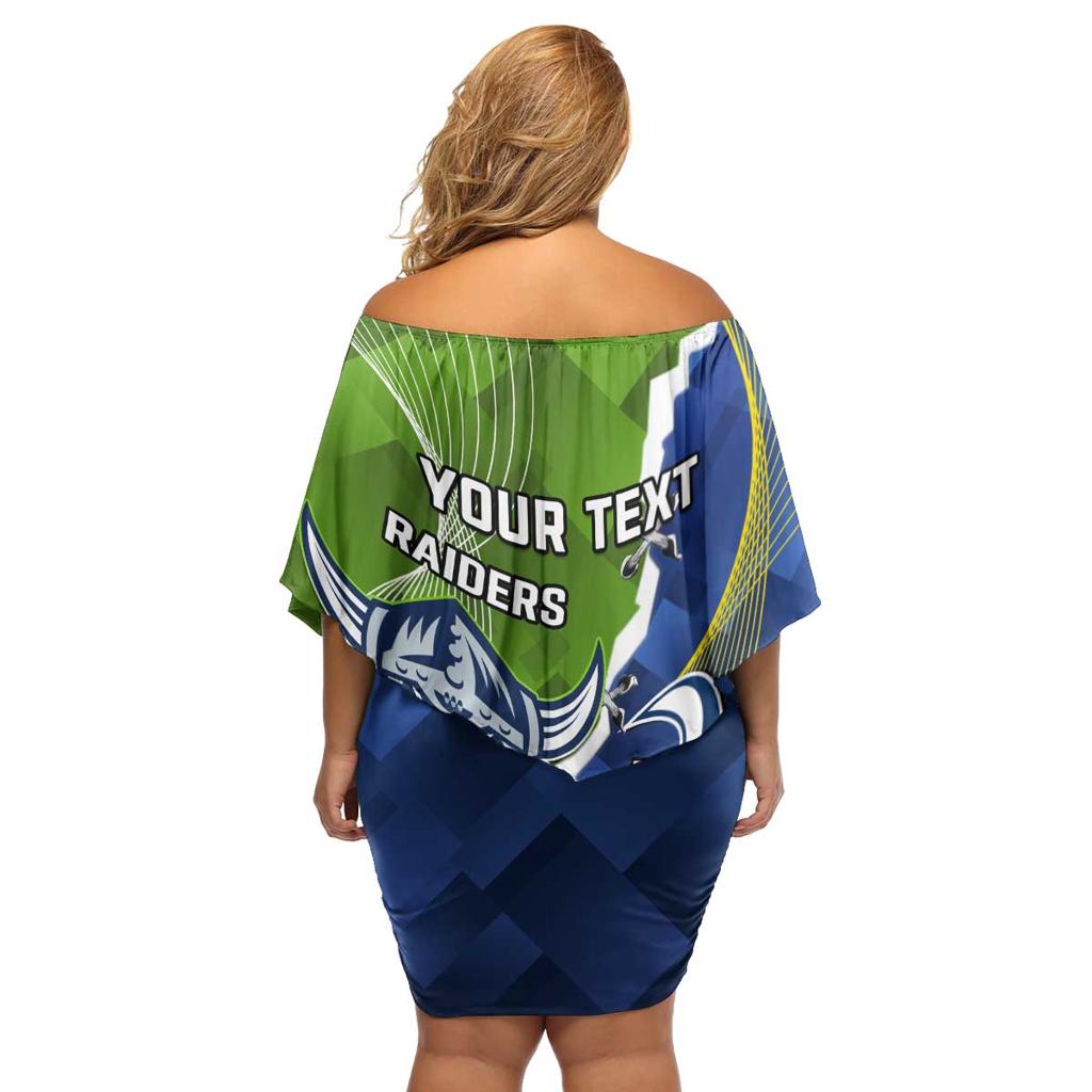 Personalised Cowboys And Raiders Rugby Family Matching Off Shoulder Short Dress and Hawaiian Shirt Sporty Version