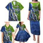 Personalised Cowboys And Raiders Rugby Family Matching Puletasi and Hawaiian Shirt Sporty Version