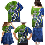 Personalised Cowboys And Raiders Rugby Family Matching Puletasi and Hawaiian Shirt Sporty Version