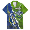 Personalised Cowboys And Raiders Rugby Family Matching Tank Maxi Dress and Hawaiian Shirt Sporty Version
