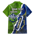 Personalised Cowboys And Raiders Rugby Family Matching Tank Maxi Dress and Hawaiian Shirt Sporty Version