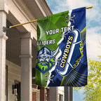 Personalised Cowboys And Raiders Rugby Garden Flag Sporty Version