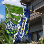 Personalised Cowboys And Raiders Rugby Garden Flag Sporty Version