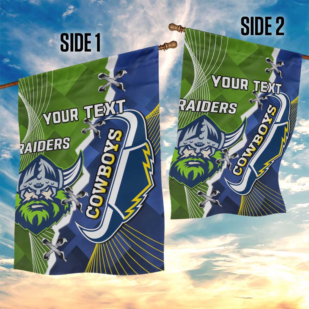 Personalised Cowboys And Raiders Rugby Garden Flag Sporty Version