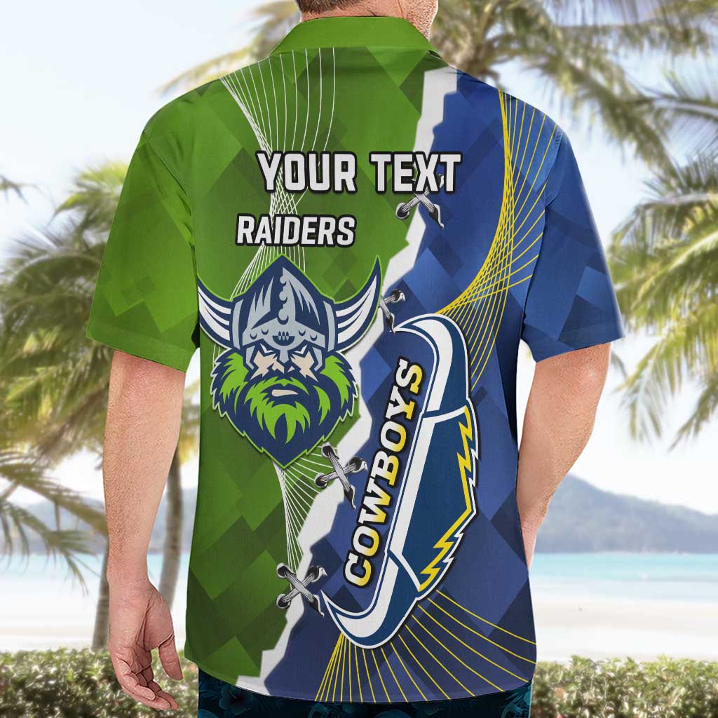 Personalised Cowboys And Raiders Rugby Hawaiian Shirt Sporty Version