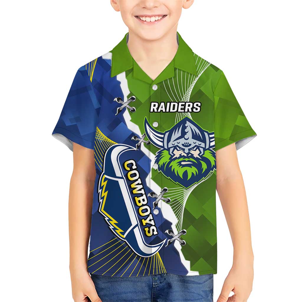 Personalised Cowboys And Raiders Rugby Hawaiian Shirt Sporty Version