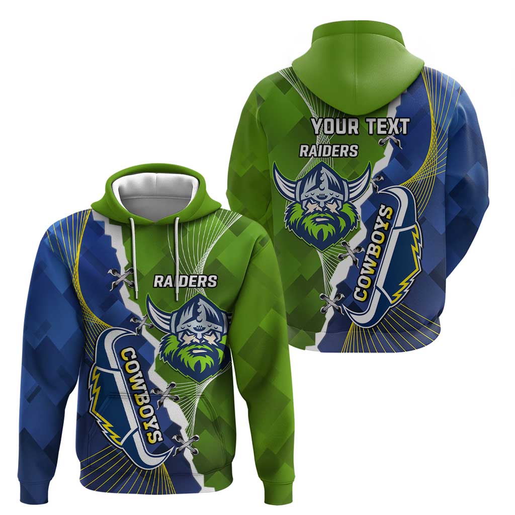 Personalised Cowboys And Raiders Rugby Hoodie Sporty Version