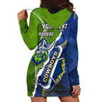 Personalised Cowboys And Raiders Rugby Hoodie Dress Sporty Version