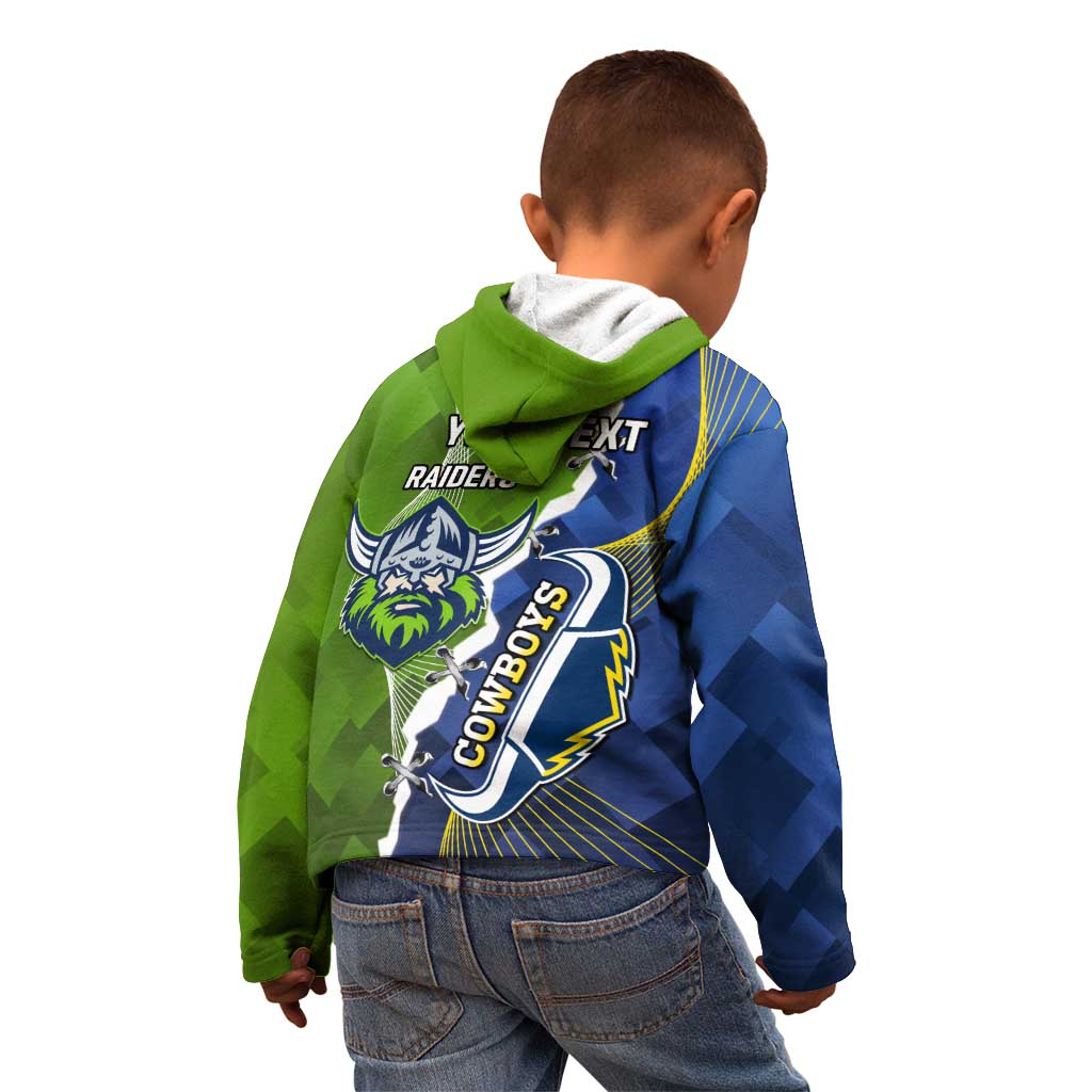 Personalised Cowboys And Raiders Rugby Kid Hoodie Sporty Version