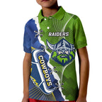 Personalised Cowboys And Raiders Rugby Kid Polo Shirt Sporty Version
