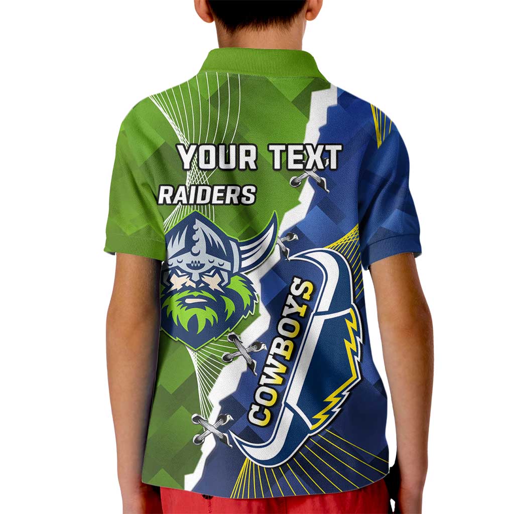 Personalised Cowboys And Raiders Rugby Kid Polo Shirt Sporty Version