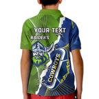 Personalised Cowboys And Raiders Rugby Kid Polo Shirt Sporty Version