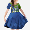 Personalised Cowboys And Raiders Rugby Kid Short Sleeve Dress Sporty Version
