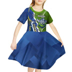 Personalised Cowboys And Raiders Rugby Kid Short Sleeve Dress Sporty Version