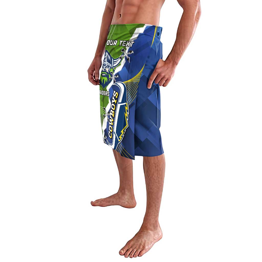 Personalised Cowboys And Raiders Rugby Lavalava Sporty Version