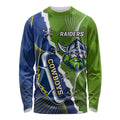 Personalised Cowboys And Raiders Rugby Long Sleeve Shirt Sporty Version