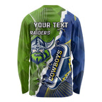 Personalised Cowboys And Raiders Rugby Long Sleeve Shirt Sporty Version