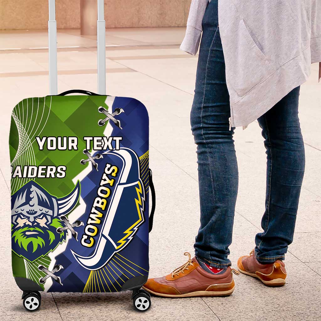Personalised Cowboys And Raiders Rugby Luggage Cover Sporty Version